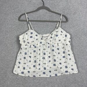 No Boundaries Floral Babydoll Camisole Y2K Womens L Cottagecore Coquette